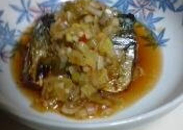 Recipe of Quick Grilled Mackerel with Tart &amp; Spicy Leek Sauce