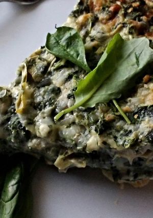 A picture of Spinach Artichoke Quiche.