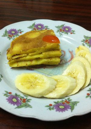 Hình của món Pancake bí đỏ.