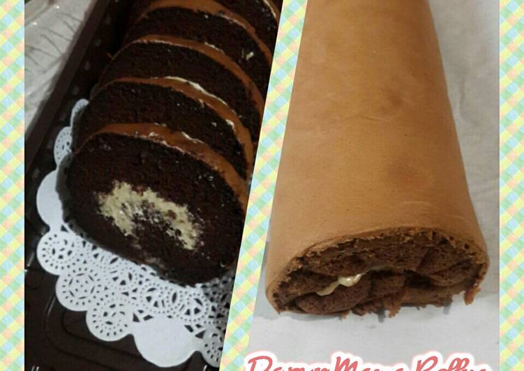 Swissroll Brownies with filling mocca butter icecream