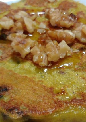A picture of Mostly-Kabocha Macrobiotic Pancakes.