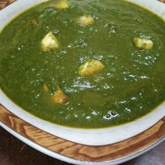 A picture of Palak paneer(spinach with cottage cheese) curry#foodphotography.