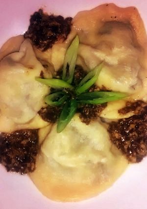 A picture of Mixed Mushroom and Provolone Ravioli.