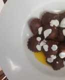 Cocoa Ravioli Stuffed with Delica Squash