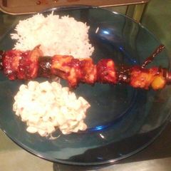 A picture of Hawaiian Chicken Kebabs.