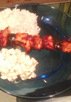 A picture of Hawaiian Chicken Kebabs.