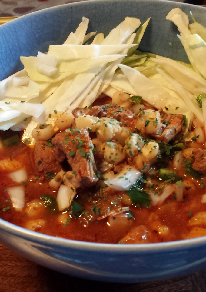 A picture of Pozole Rojo.