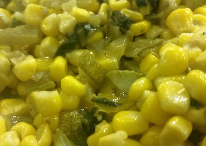 Corn W/ Zucchini & Chiles