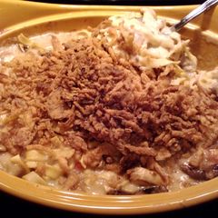 A picture of Mom's Sausage and Mushroom Casserole.