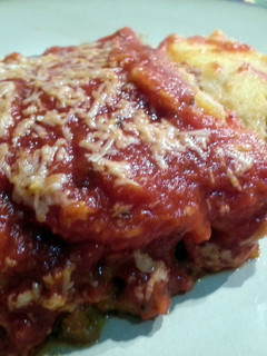 A picture of Polenta with Hot Italian Sausage.