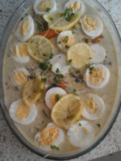 A picture of My Garlic and Lemon peppered fish Soup. 😌.