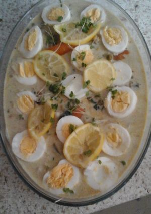 A picture of My Garlic and Lemon peppered fish Soup. 😌.
