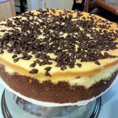 A picture of skye's mini chocolate chip cheesecake.