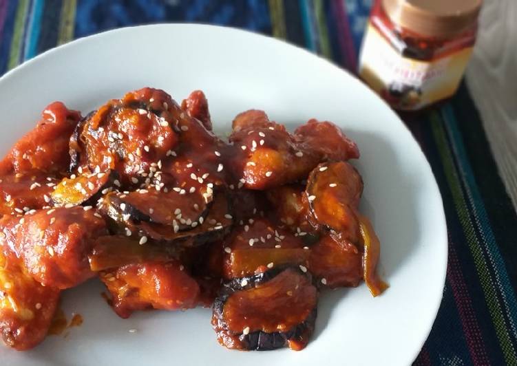 Cara mudah meracik Ayam Terong Saus Korea, Bikin Ngiler