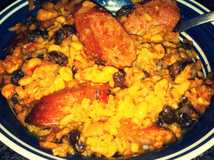 Easy Way Prepare Cheesy Beans and Rice with Turkey Sausage the Perfect Appealing