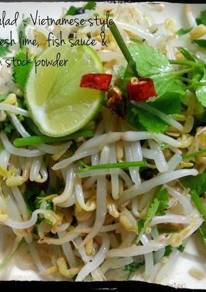 A picture of bean sprouts salad ~ Vietnamese style.