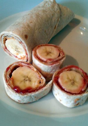 A picture of Vickys Banana Burritos, GF DF EF SF NF.