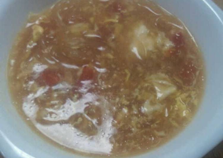 Recipe of Super Quick Homemade Egg, Tomato, and Malony Noodle Soup