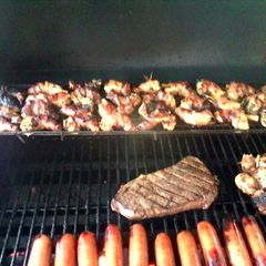 A picture of Marinated bacon wrapped Shrimp.