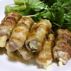 A picture of Pork and Pickled Plum Cheese Rolls.