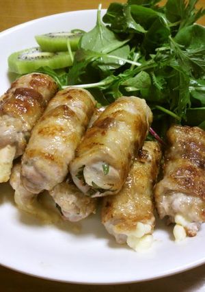 A picture of Pork and Pickled Plum Cheese Rolls.