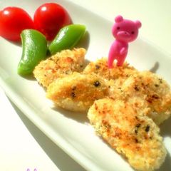 A picture of For Bentos: Breaded Chicken Tenders with Basil.
