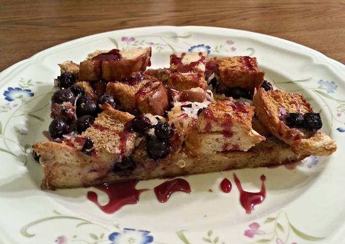 Blueberry coconut french toast