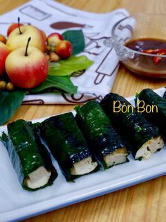 Hình của món Chả Chay Cuộn Lá Lốt.