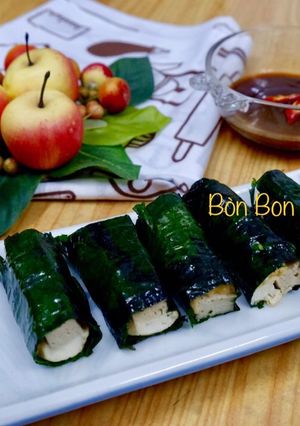 Hình của món Chả Chay Cuộn Lá Lốt.