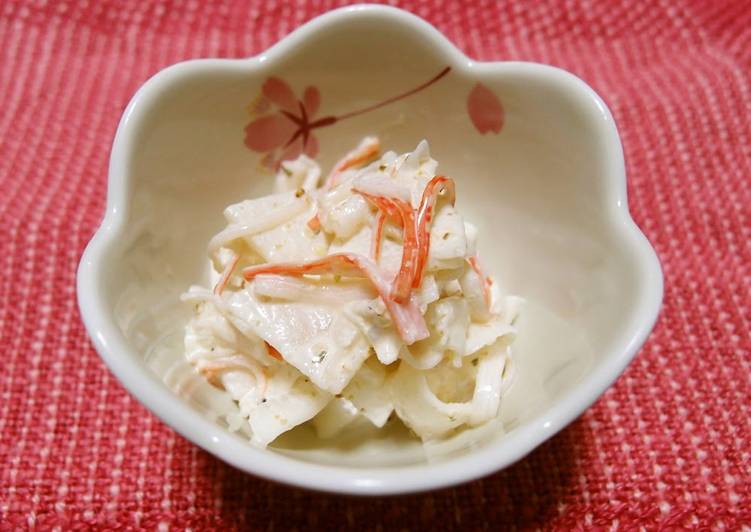 Steps to Make Super Quick Homemade Daikon Radish &amp; Crab Mayonnaise Salad