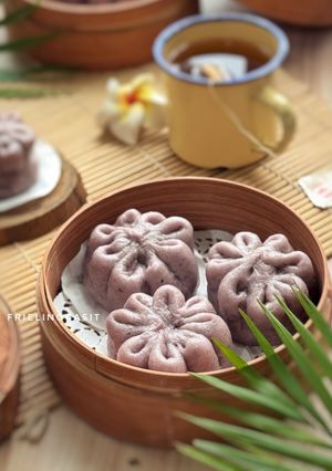 Foto resep Bakpao Ubi Ungu isi Unti Kelapa Putih