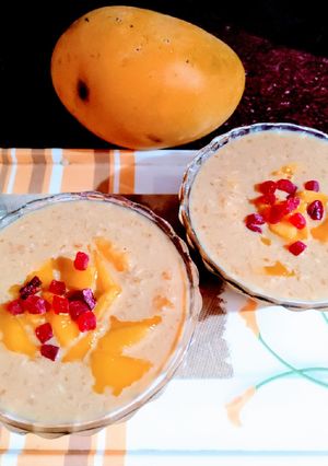 A picture of Jaggery mango custard.