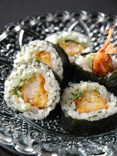 A picture of Spicy Fried Shrimp Sushi Rolls.