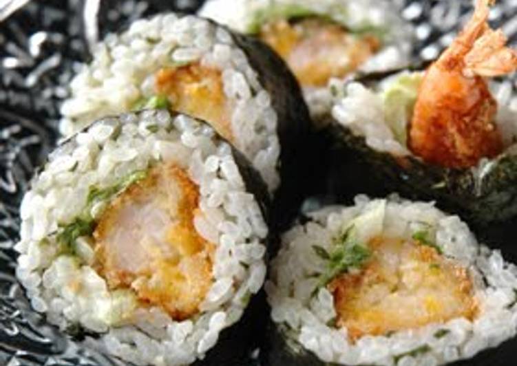 Recipe of Any-night-of-the-week Spicy Fried Shrimp Sushi Rolls