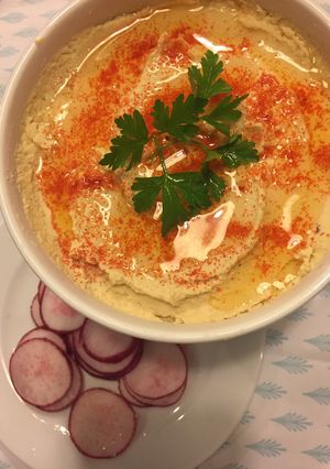 Una foto de Hummus de garbanzos