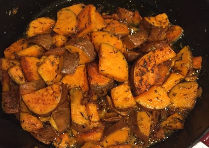 Pan Seared Sweet Potatoes