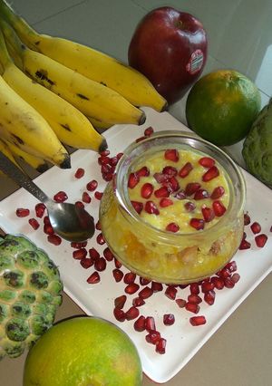 A picture of Fruit kheer with custard.