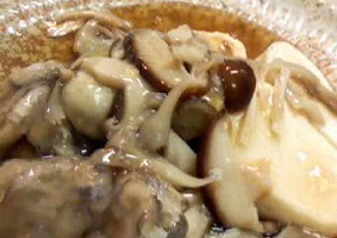 "Crystalized" Oysters with Thick Mushroom Sauce