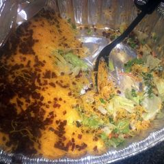A picture of 7 layer salad.