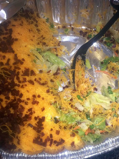 A picture of 7 layer salad.