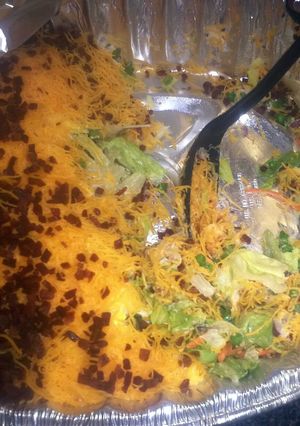A picture of 7 layer salad.