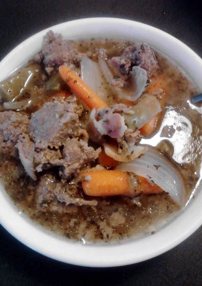 A picture of Bacon N Bratwurst Soup.