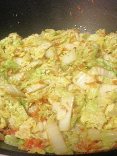 A picture of Leah's Napa Cabbage Stir Fry.