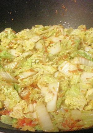 A picture of Leah's Napa Cabbage Stir Fry.
