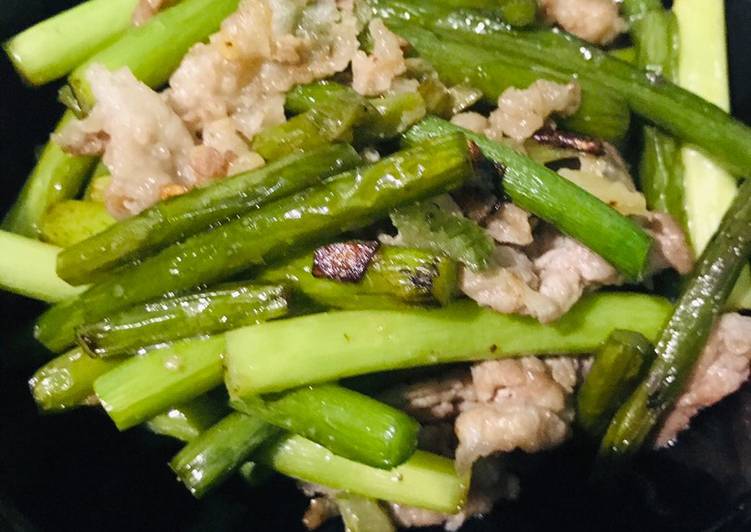 Recipe of Favorite Garlic stem and pork