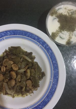 صورة لوصفة فول مقليخيار بلبن