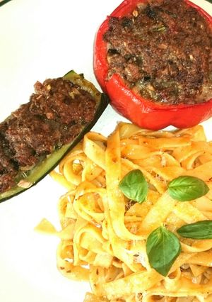 A picture of stuffed vegetables.