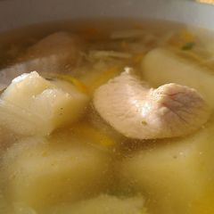 A picture of Chicken breasts soup.