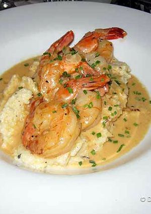 A picture of Gumbo And Cheese Grits.