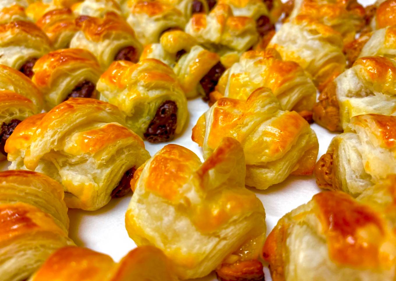 Petite Chocolate & Peanut Butter Croissants